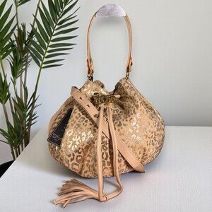 Sharif Legacy Leather Balloon Bubble Drawstring Crossbody Bag - New